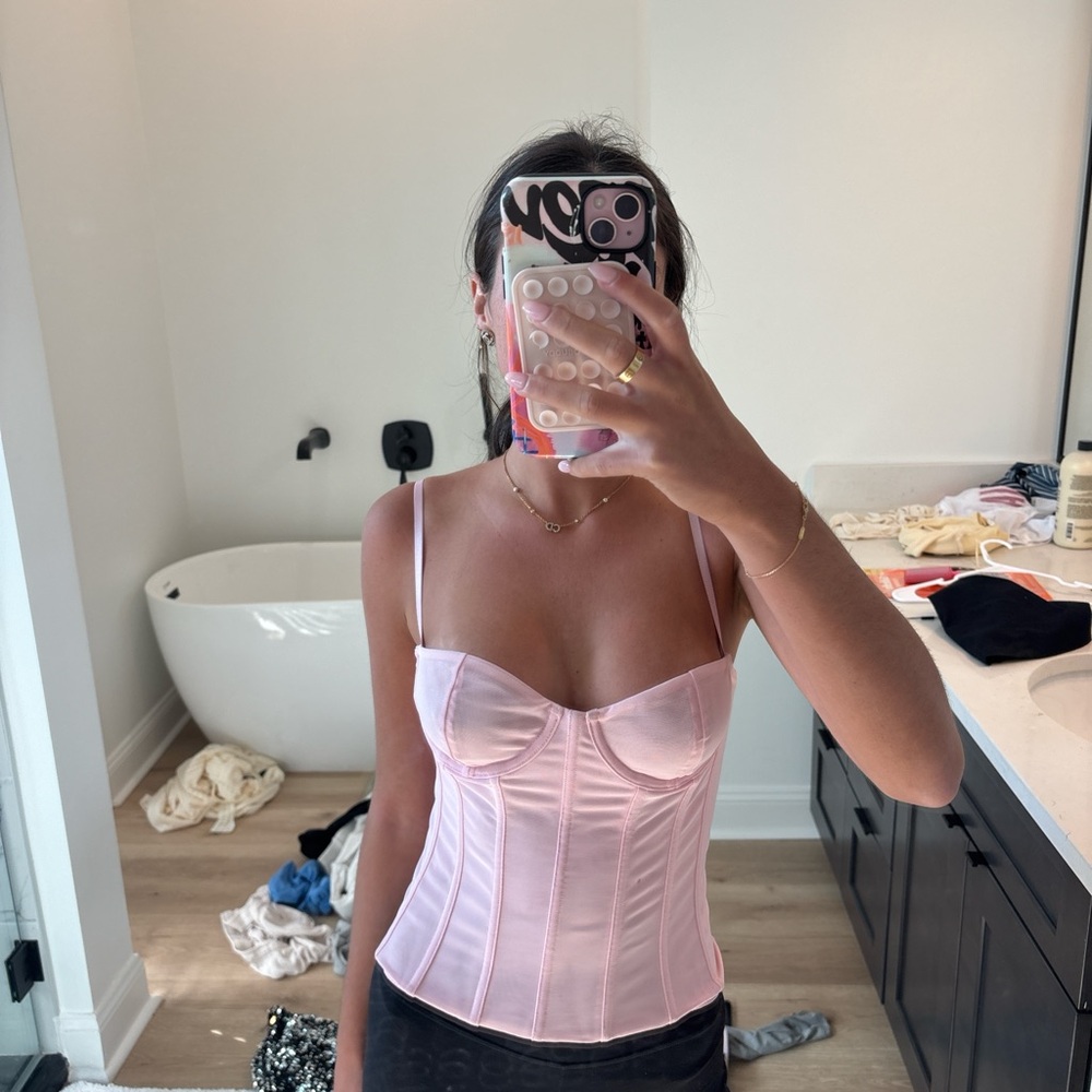 White Fox Boutique Light Pink Corset Top